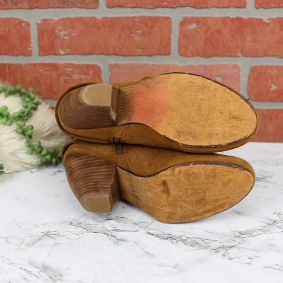 Naughty Monkey Brown Suede Leather Ankle Harness Boots Size 8 Women's - Picture 8 of 9